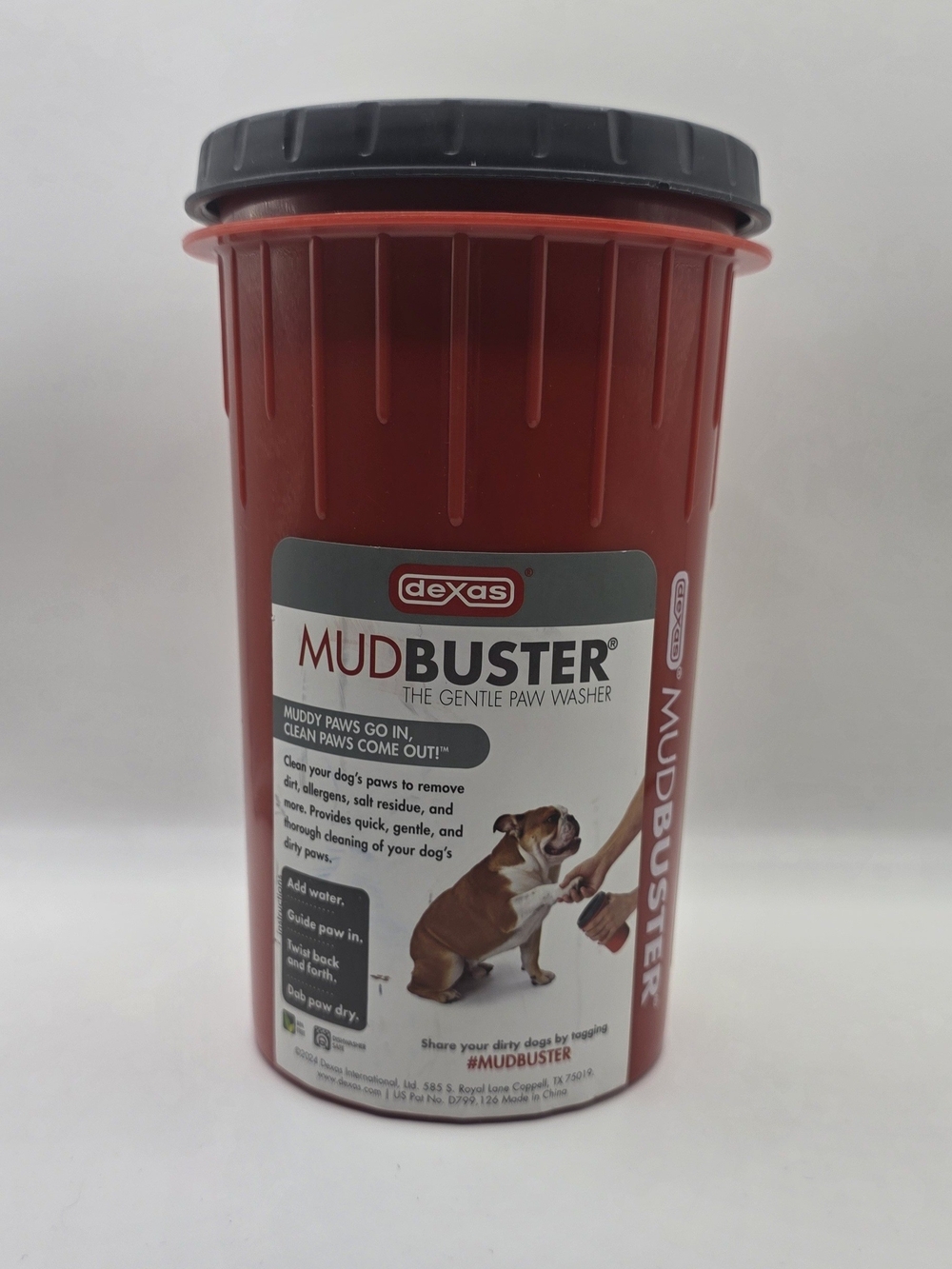 Dexas MudBuster® Pet Paw Washer for Dogs - Soft Rubber Bristles Inside